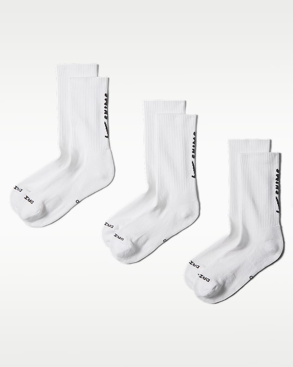 NikeSKIMS Dri-FIT 女子速干中筒运动袜(3 双) - 多色/NSKM Snow/NSKM Obsidian