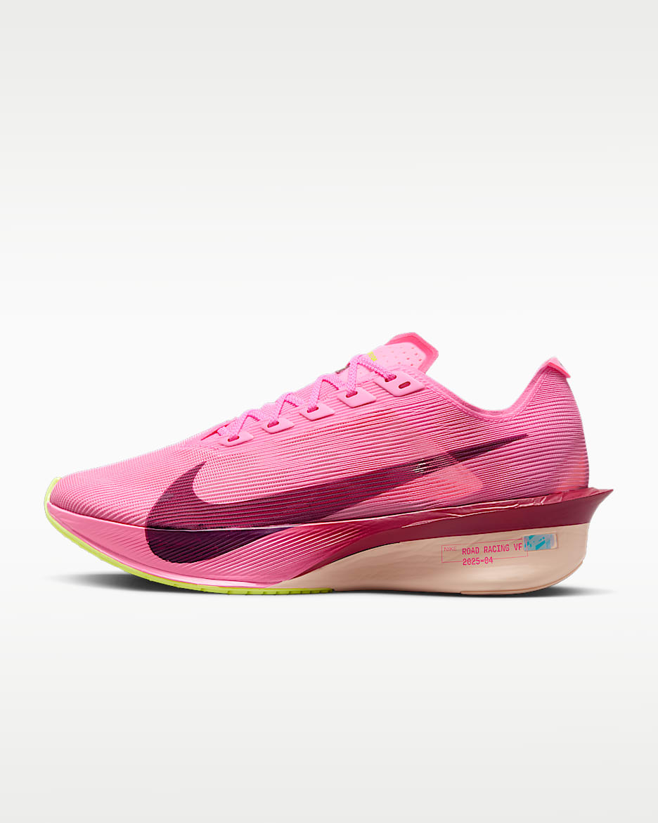 Nike Vaporfly 4 女子公路竞速跑步鞋 - 魅力粉/透明粉/荧光冰黄/波尔多酒红色