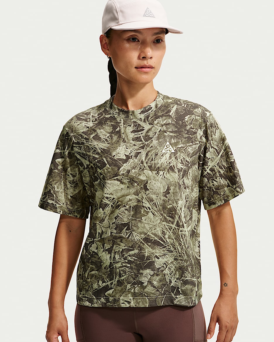 ACG "Chamo Camo" Dri-FIT 女子速干短袖越野跑步T恤 - 帆白