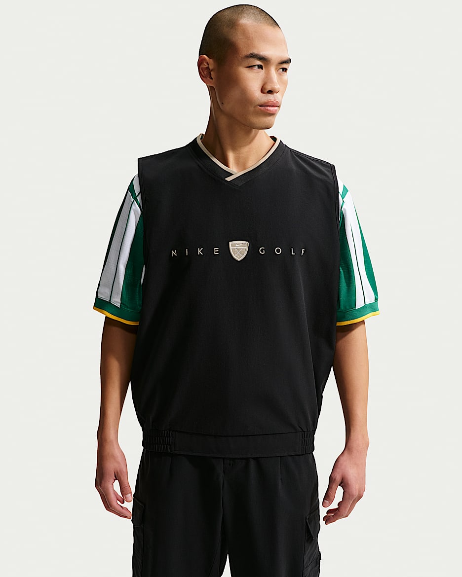 Nike Fairway Fresh Dri-FIT 男子速干高尔夫无袖上衣 - 黑/石灰色