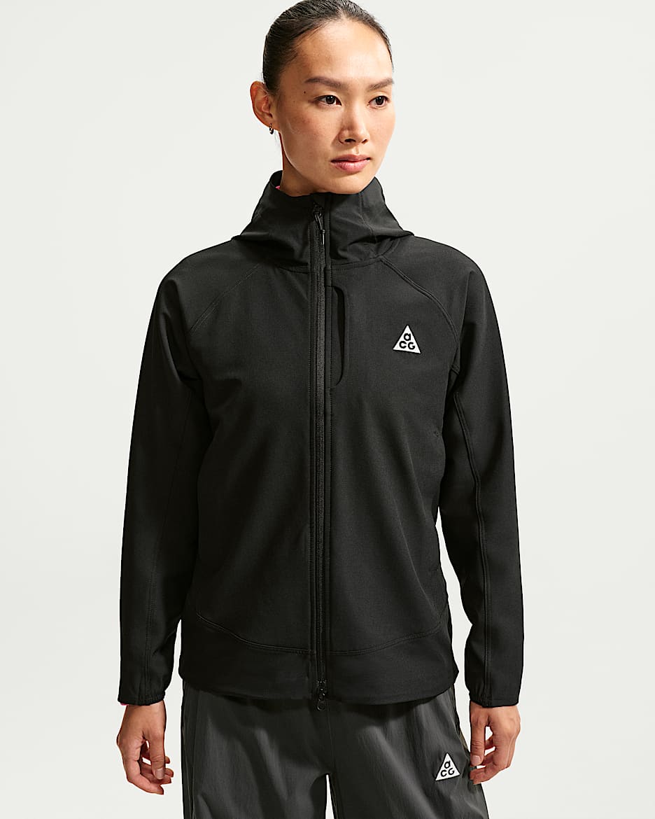 ACG Cloud Trekker 女子拒水全长拉链开襟徒步夹克 - 黑/山峰白