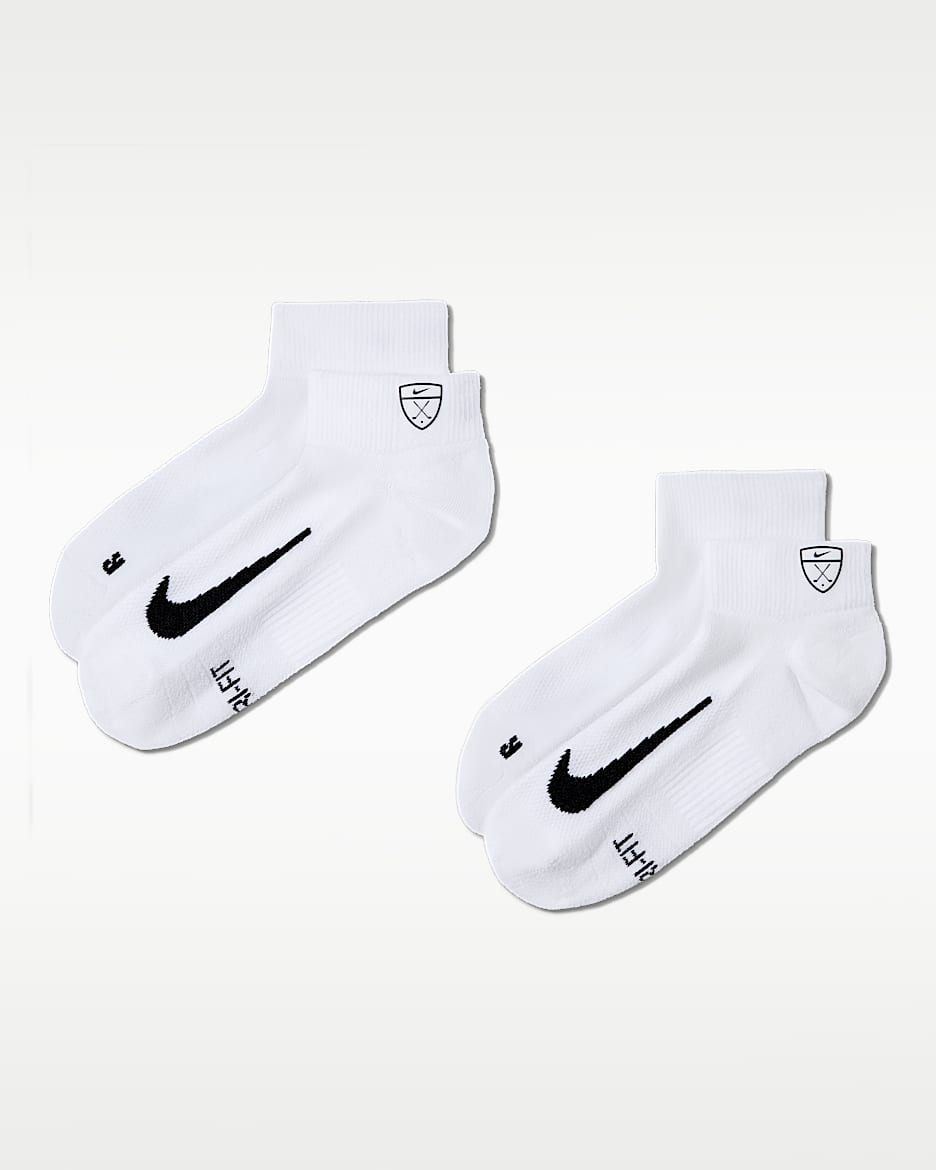 Nike Multiplier Low 速干高尔夫运动短袜(2 双) - 白色/黑