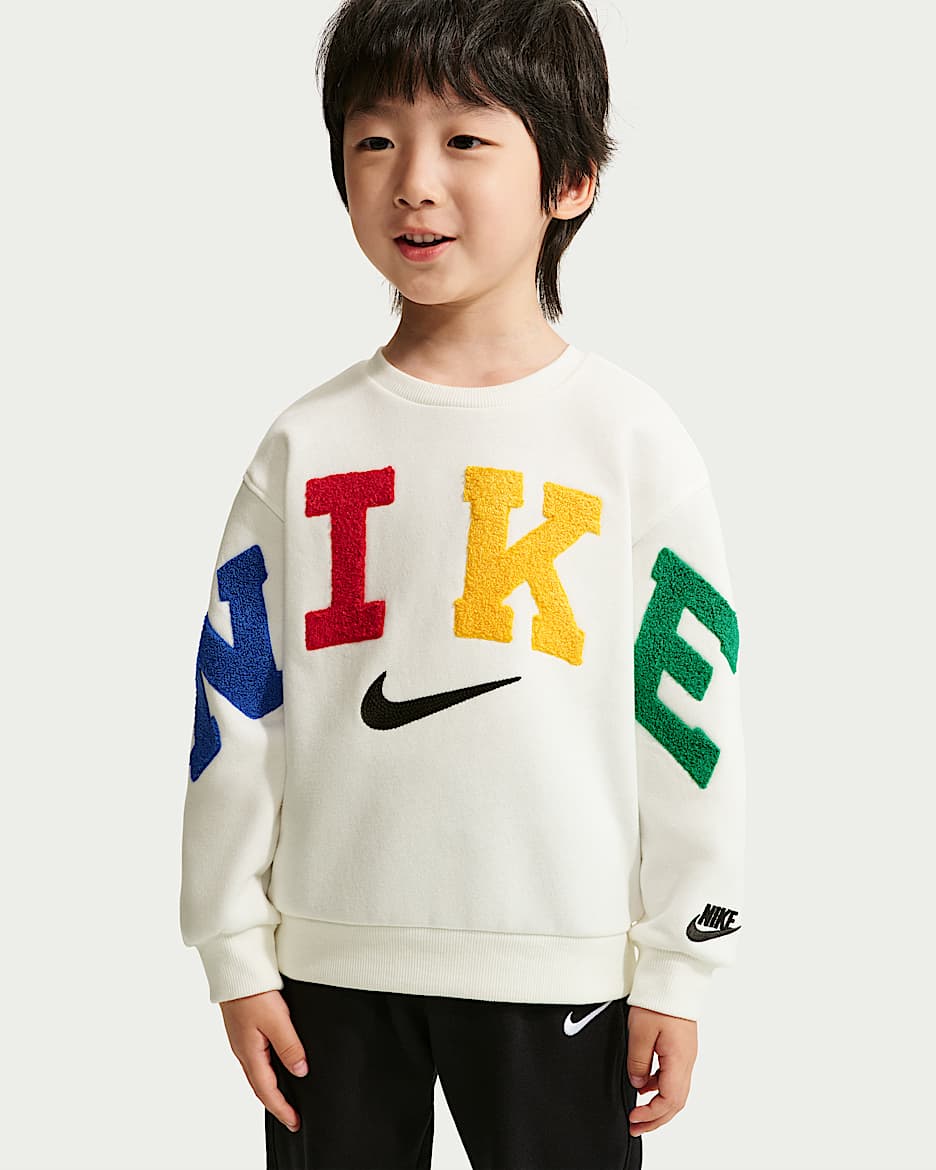 Nike Club 婴童加绒圆领上衣 - 帆白