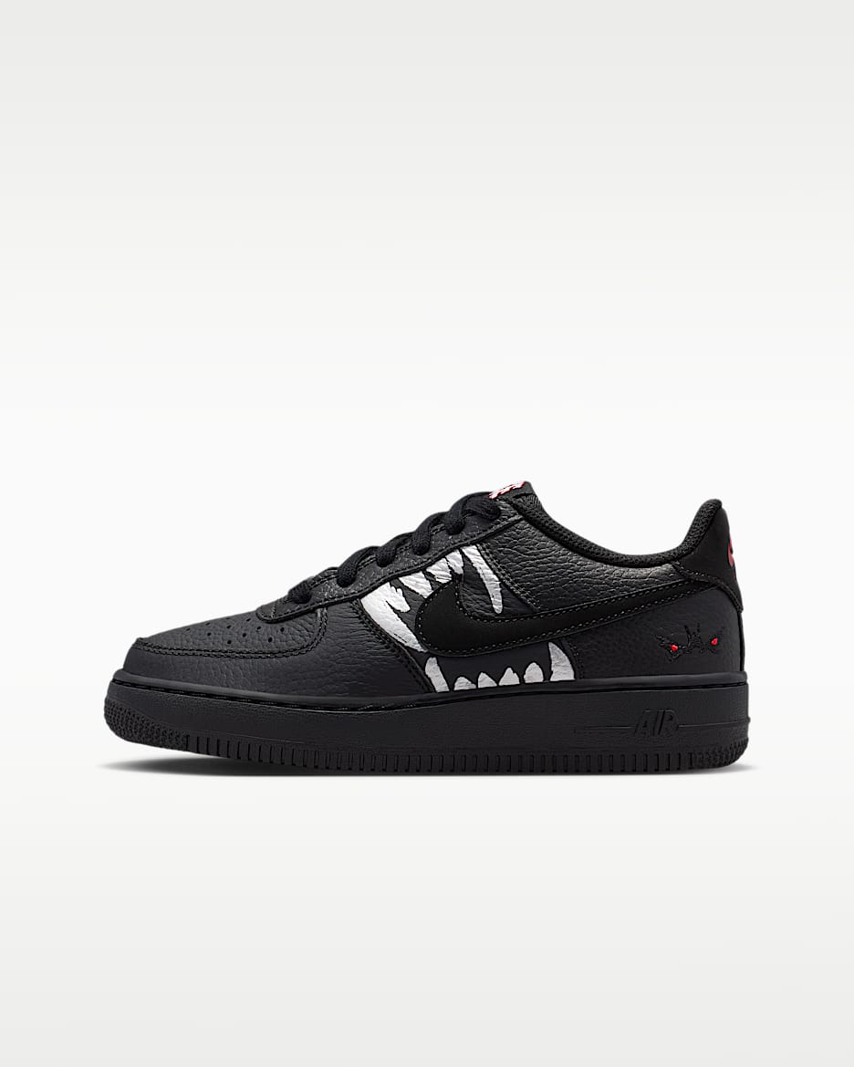 Nike Air Force 1 LV8 大童空军一号运动鞋 - 黑/大学红/金属银/黑