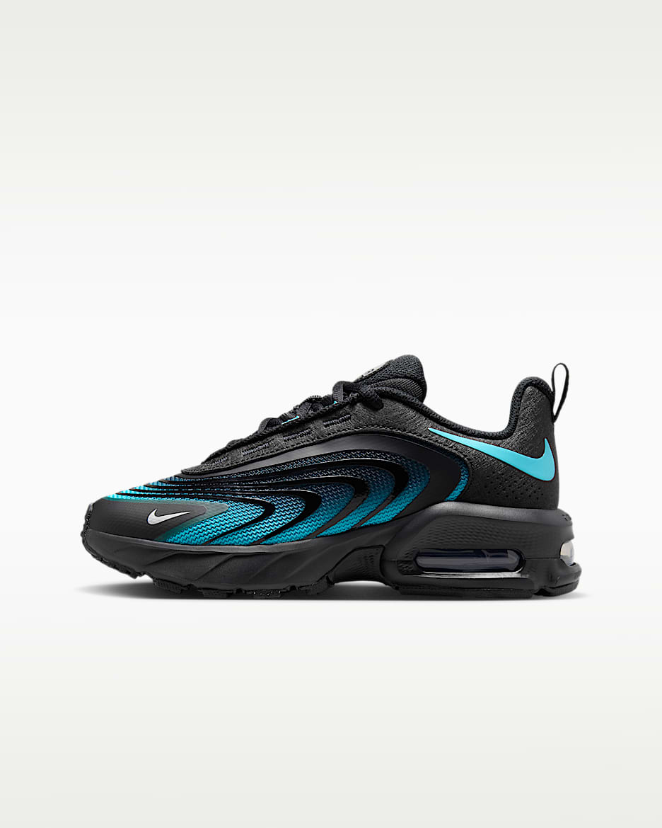 Nike Air Max Fire 大童运动鞋 - 黑/金属银/伽马蓝