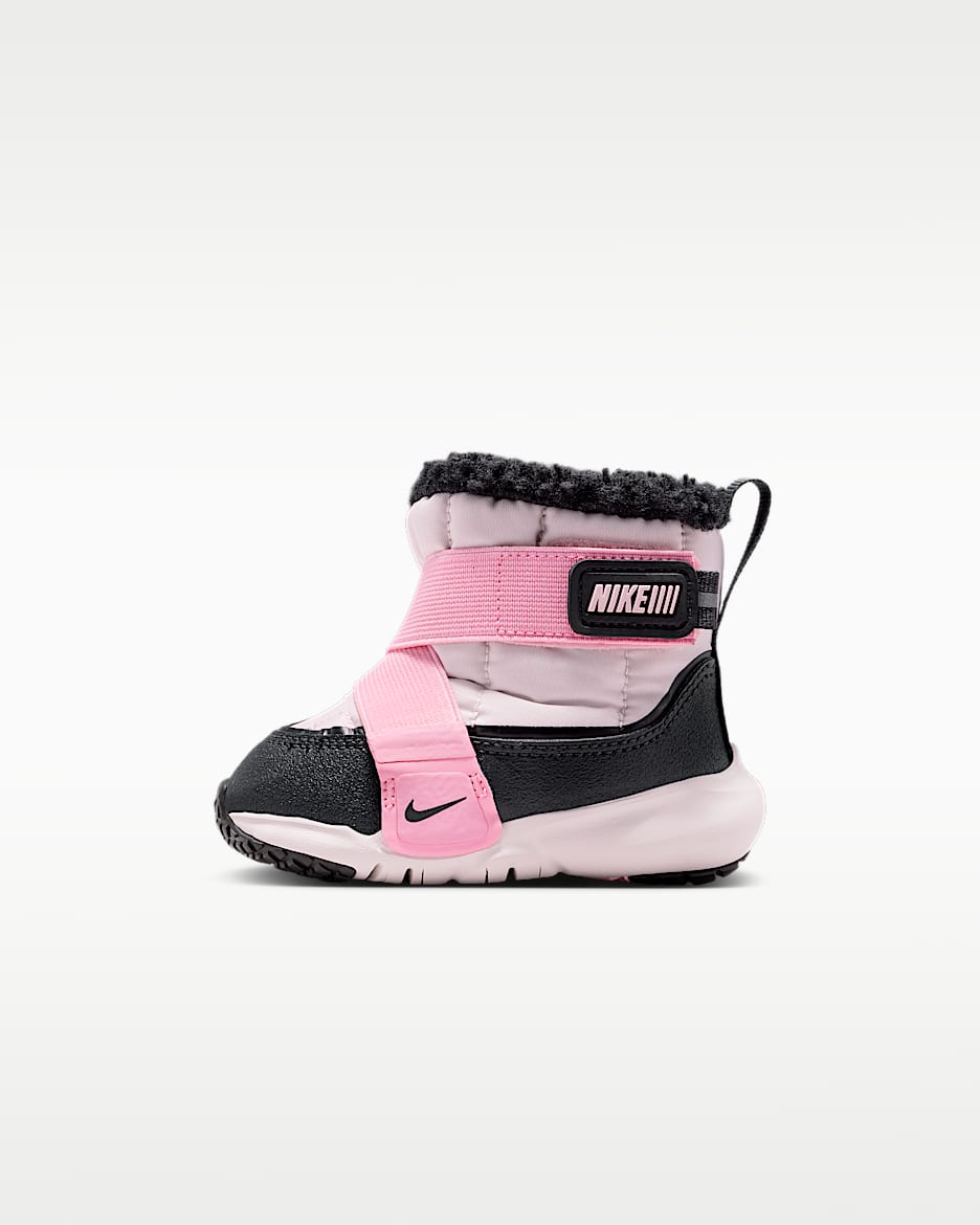 Nike Flex Advance 耐克小飞碟婴童易穿脱毛绒运动靴 - 珍珠粉/中柔粉/黑/煤黑