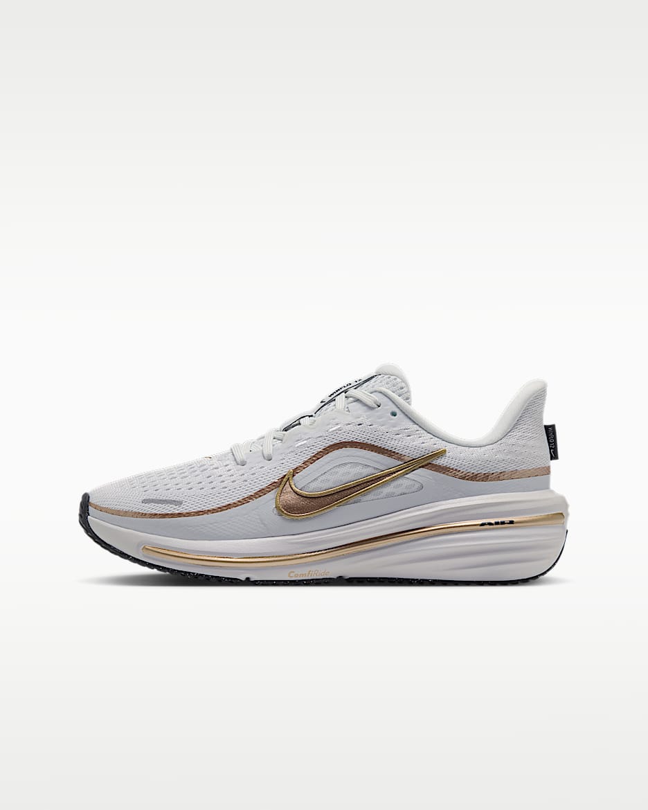 Nike Winflo 12 大童公路跑步鞋 - 米白/白金色/灰黑/朦胧金