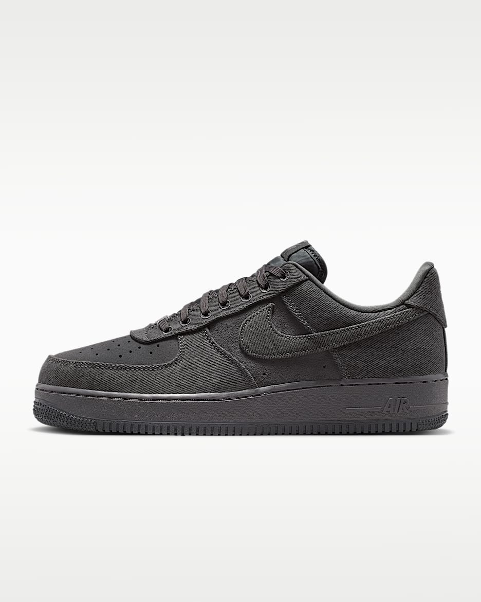 Air Force 1 '07 LV8 “Denim” 男子空军一号运动鞋 - 煤黑/中灰/金属银/煤黑