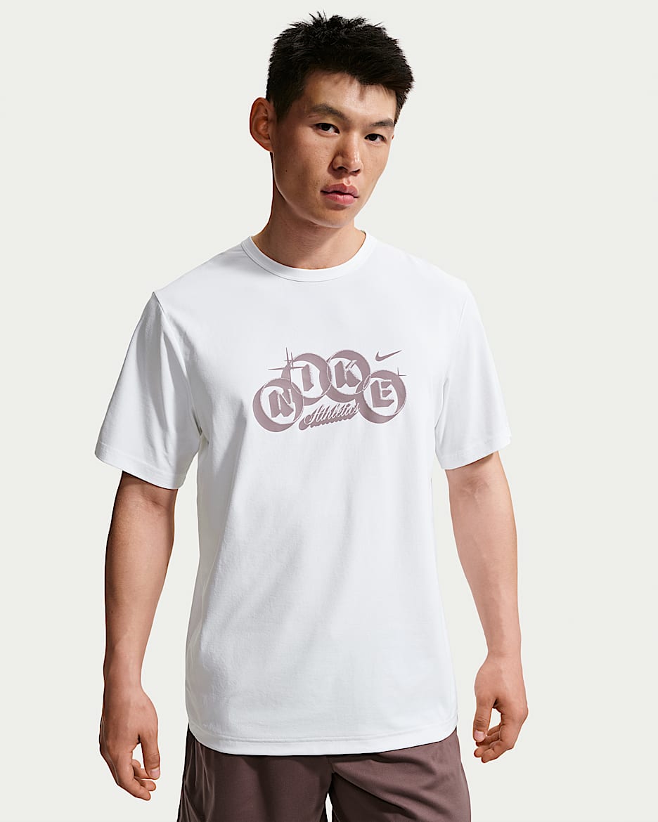 Nike Hyverse Dri-FIT 男子防晒速干训练T恤 - 白色/浅矿石紫