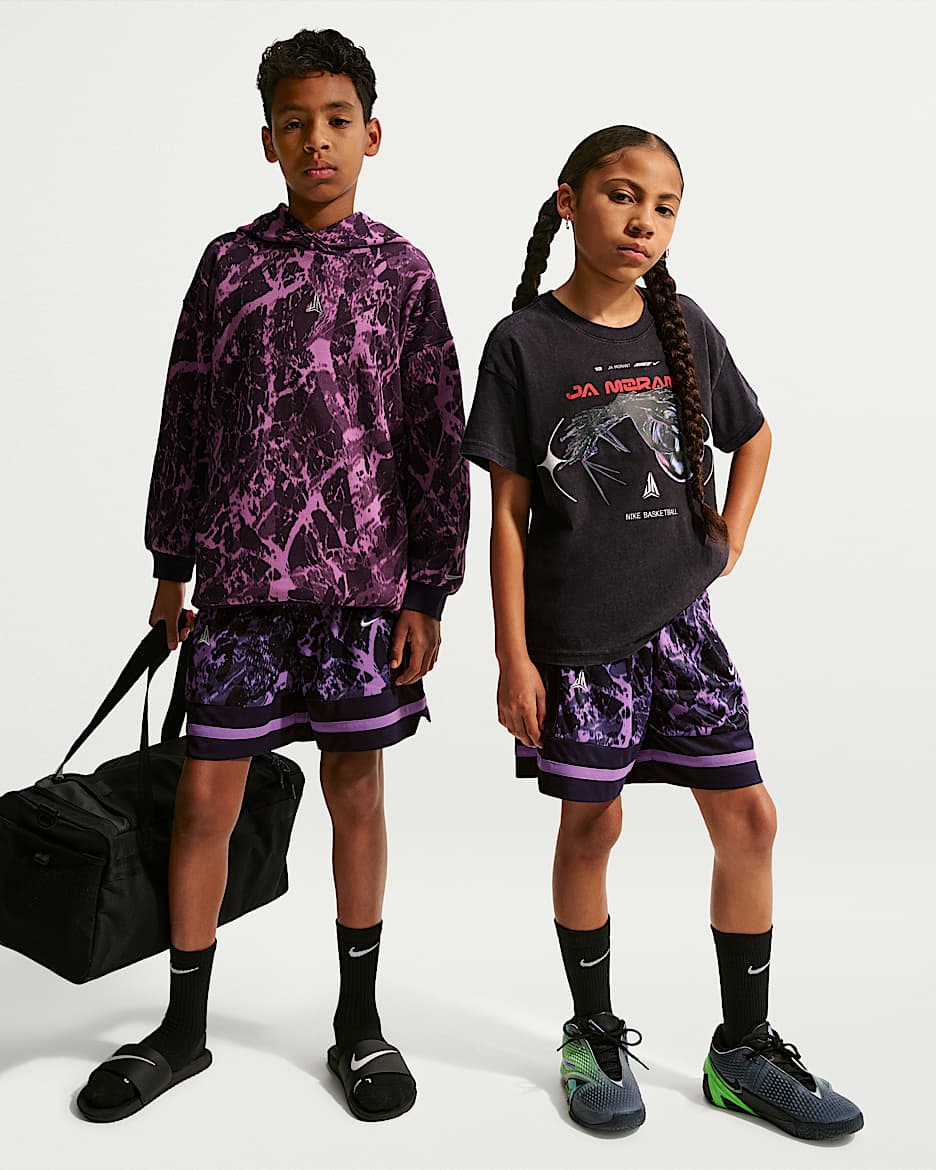 Ja Dri-FIT 莫兰特大童速干篮球短裤 - 王朝紫/君王紫