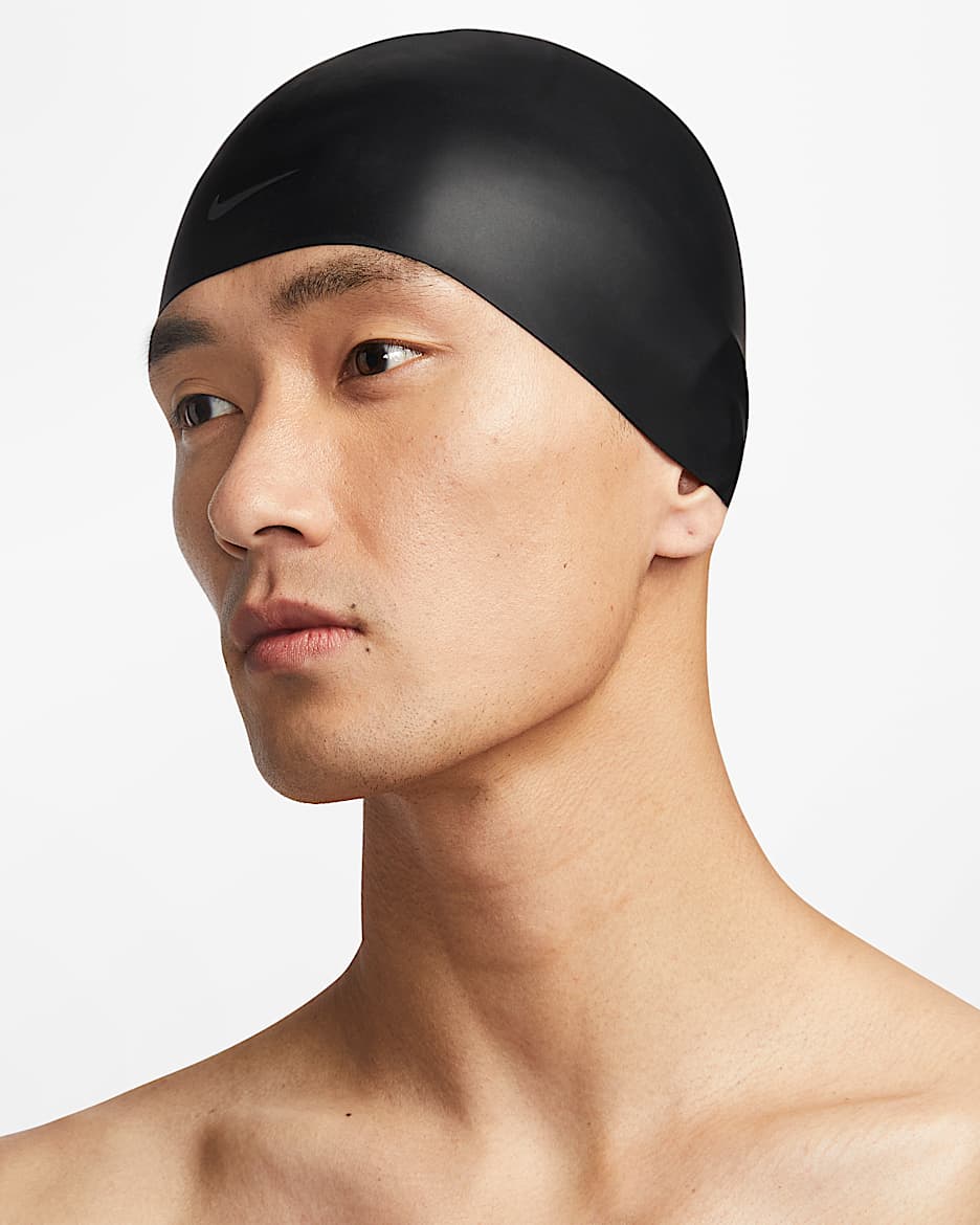 Nike Swim 长发硅胶泳帽 - 黑/黑