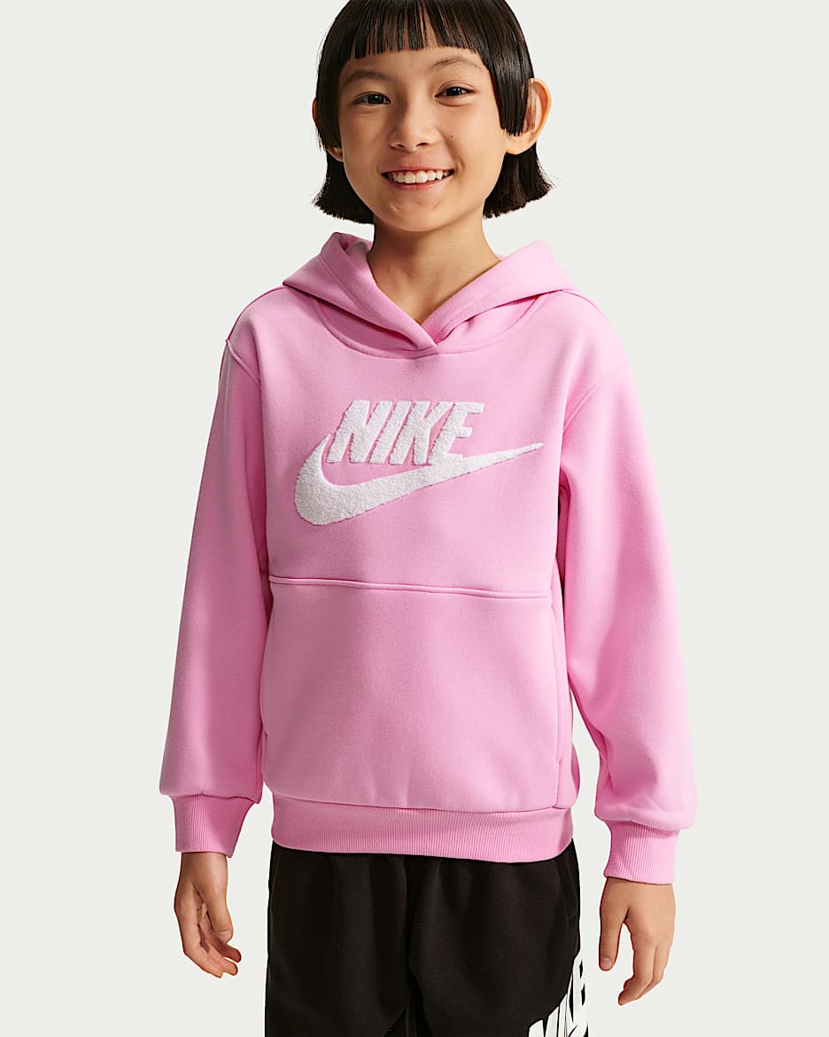 Nike Club 幼童加绒套头连帽衫 - 上升粉