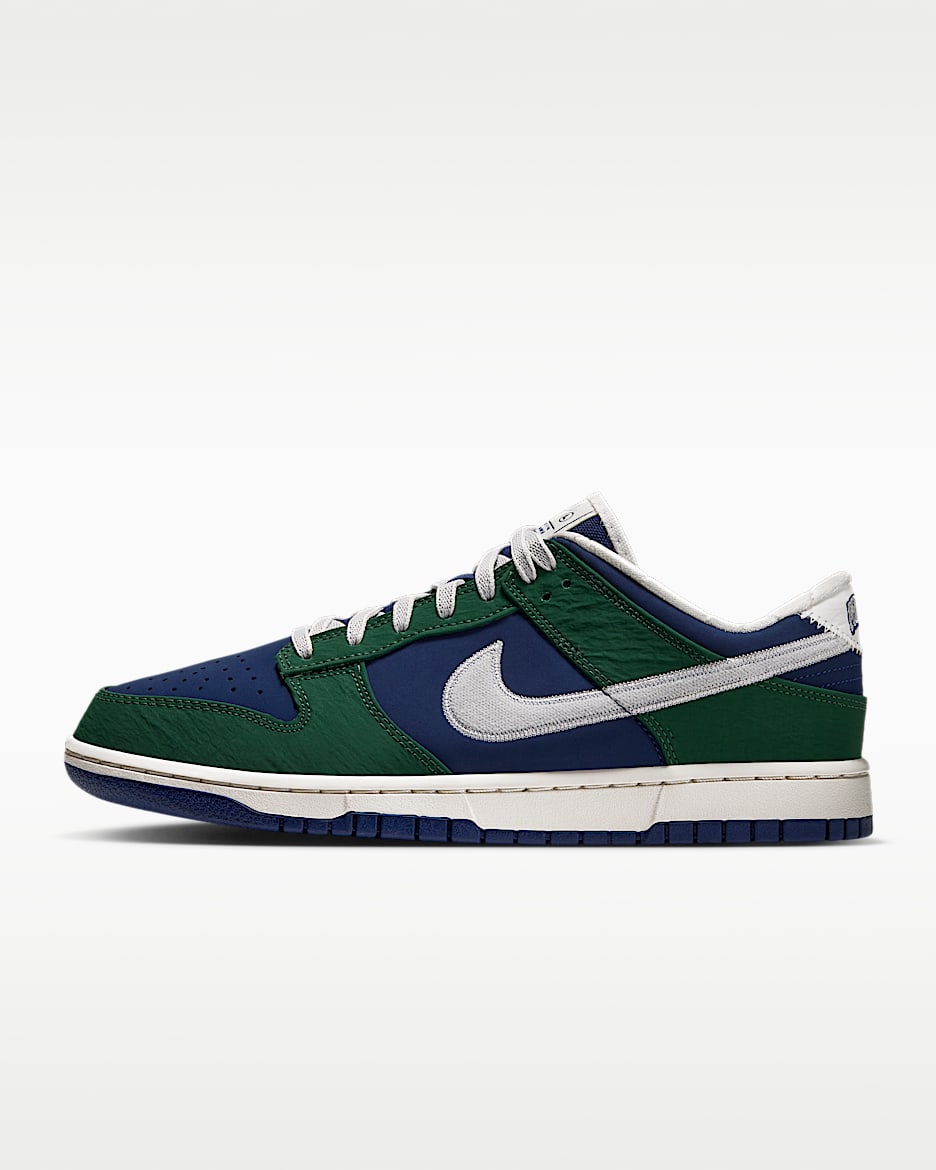 Nike Dunk Low Retro 男子运动鞋 - 空间蓝/冷杉绿/帆白/雾灰