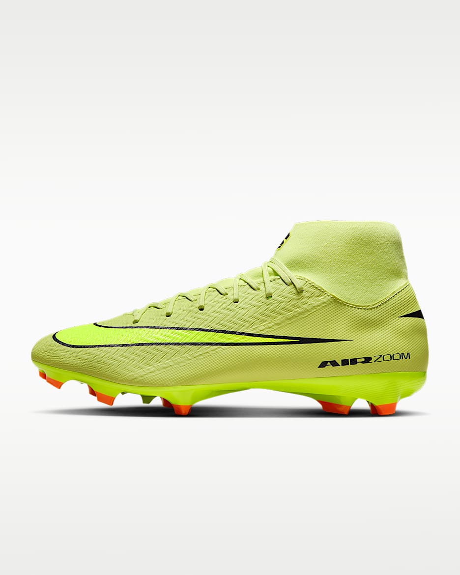 Nike Mercurial Superfly 10 Academy 耐克刺客系列 MG 多种场地高帮足球鞋 - 亮石灰色/橙红/荧光黄