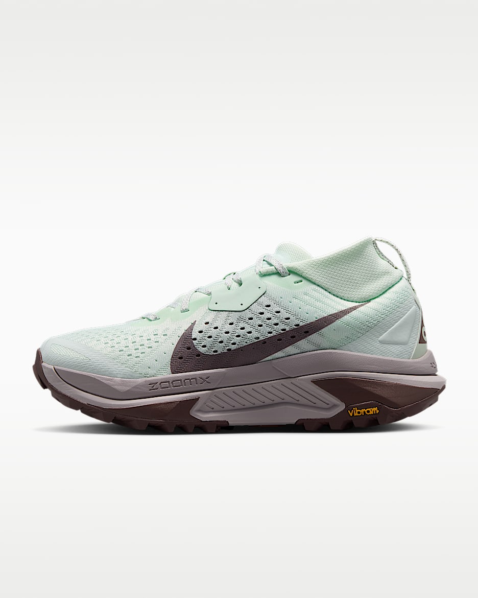 Nike ACG Zegama 女子越野跑步鞋 - 微绿/图腾黑紫/银紫
