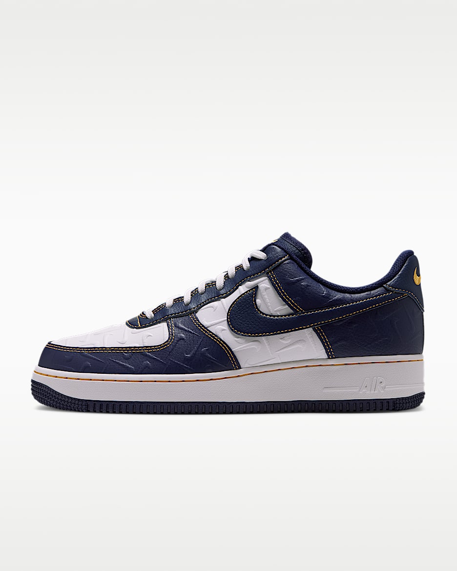 Nike Air Force 1 '07 男子空军一号运动鞋 - 山峰白/赭黄/深藏青