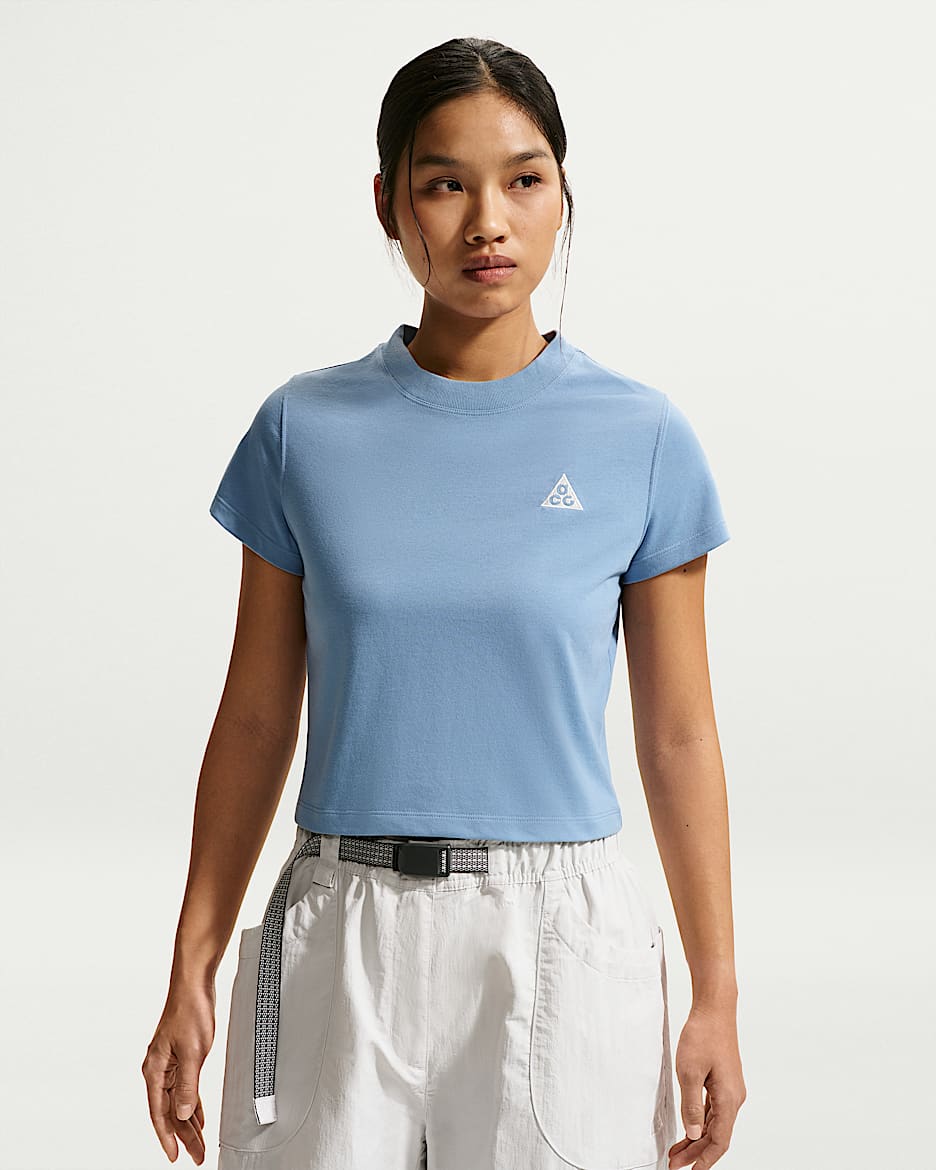Nike ACG Dri-FIT 女子速干短袖上衣 - 工作蓝/山峰白