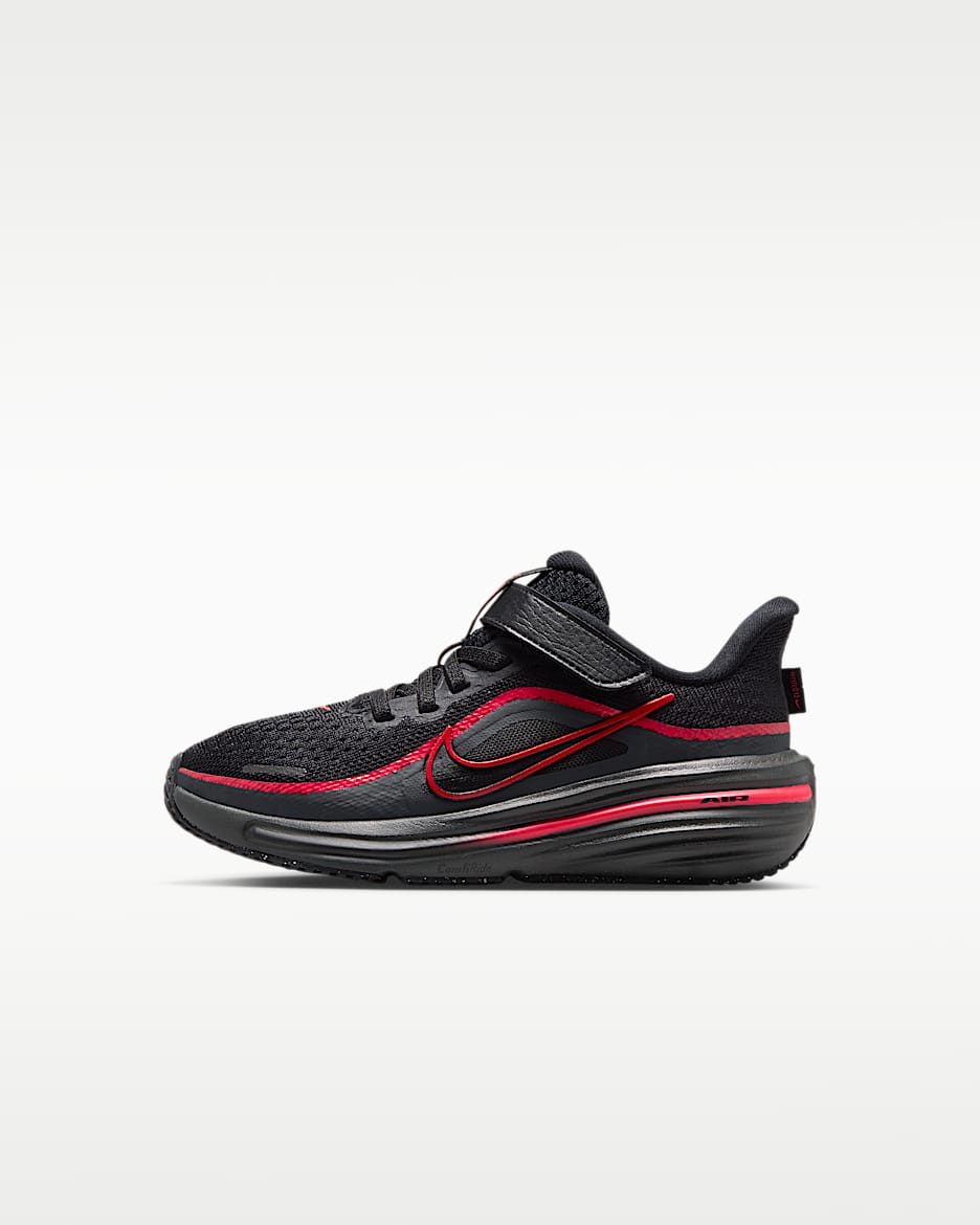 Nike Winflo 12 幼童公路跑步鞋 - 黑/轨道红/暗烟灰/黑