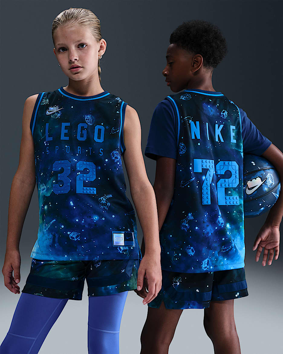 Nike x LEGO® Collection Dri-FIT 大童速干球衣 - 勇气蓝/火焰钴蓝/火焰钴蓝