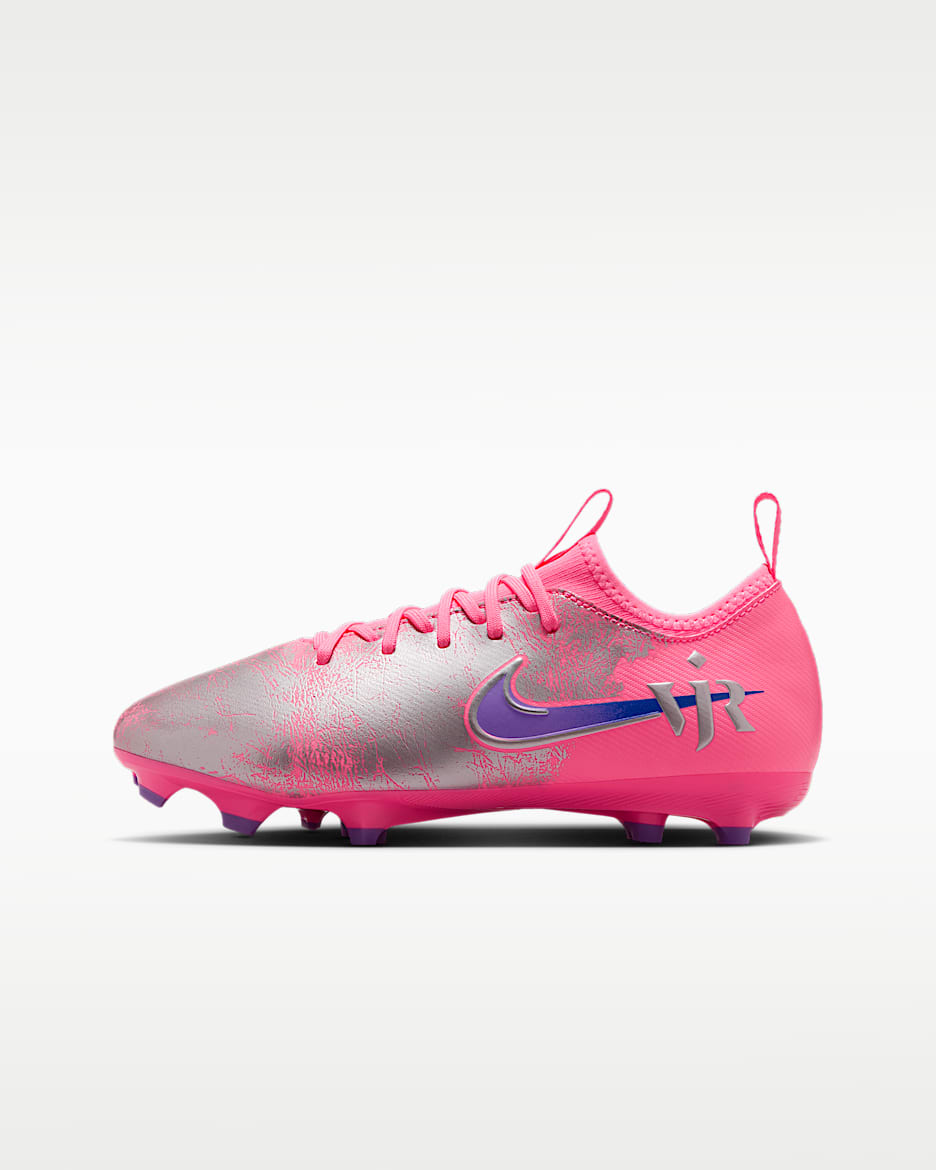 Nike Jr. Mercurial Vapor 16 Academy "Vini Jr." 耐克刺客系列大童 MG 多种场地低帮足球鞋 - 落日红/旧宝蓝