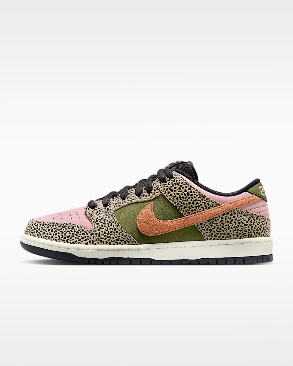 Nike SB Dunk Low Pro 男/女滑板鞋 - 卡其/粗糙绿/锈粉/琥珀棕