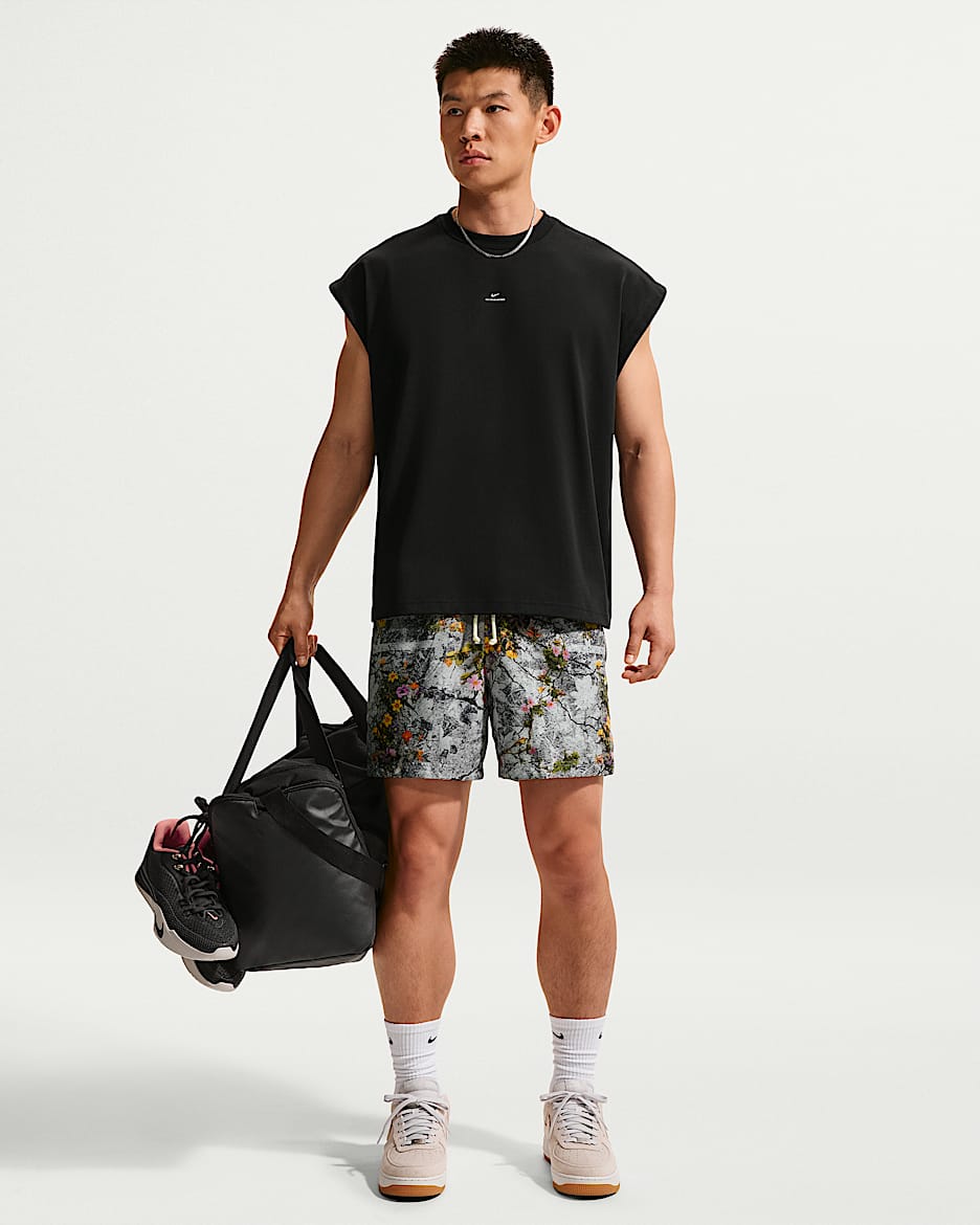 Nike Standard Issue Dri-FIT 耐克篮球小标系列男子速干梭织篮球训练短裤 - 水泥灰/淡象牙白