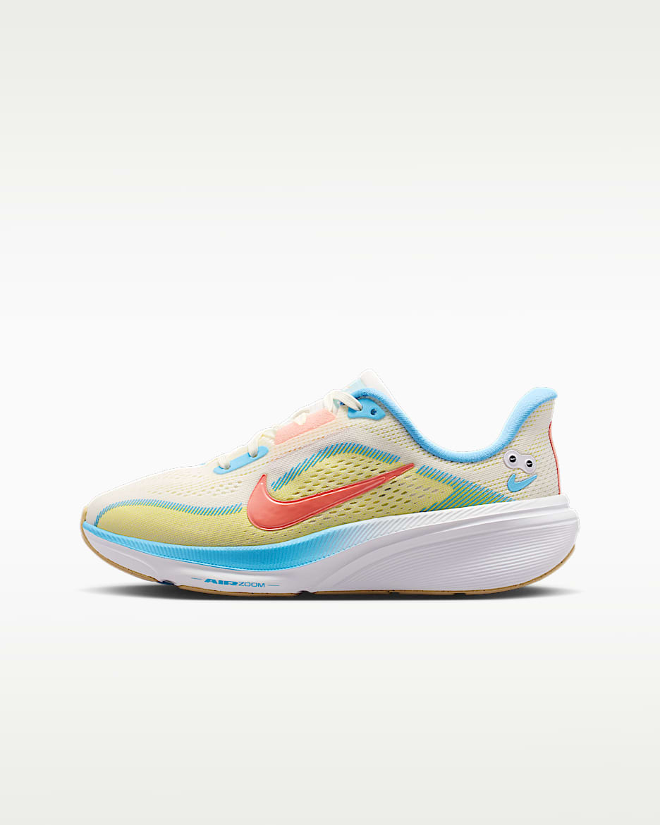 Nike Air Zoom Pegasus 42 耐克小飞马大童公路跑步鞋 - 帆白/白色/狂喜深红/狂喜深红