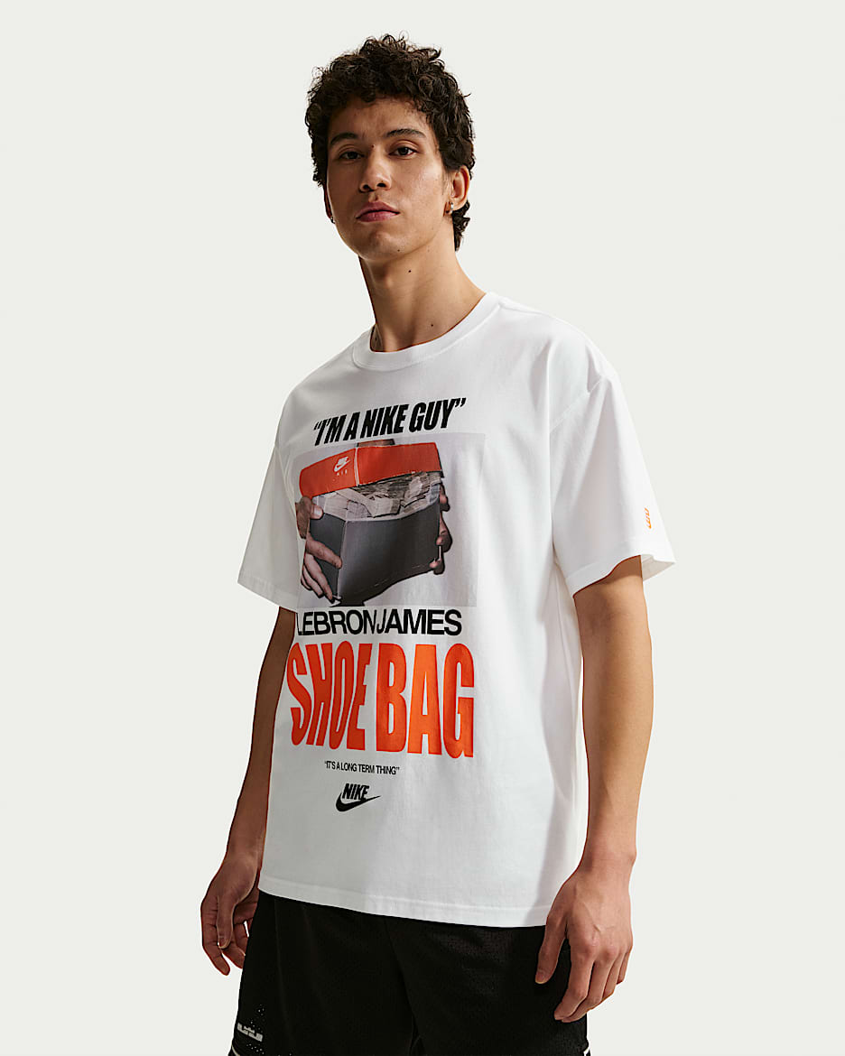 LeBron "Shoe Bag" Nike 詹姆斯男子篮球T恤 - 白色