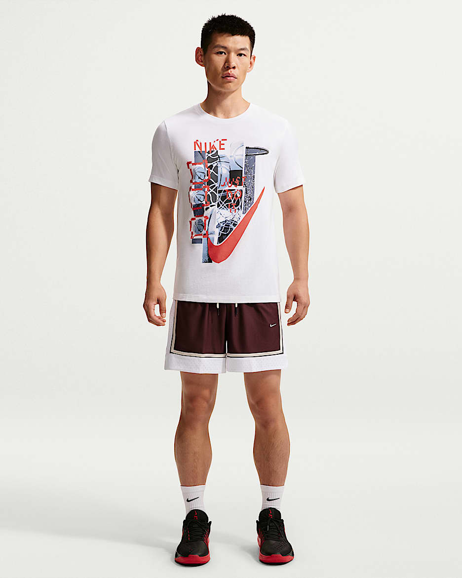 Nike Standard Issue Dri-FIT 耐克篮球小标系列男子速干短裤 - 鲜亮勃艮第酒红/白色/淡象牙白