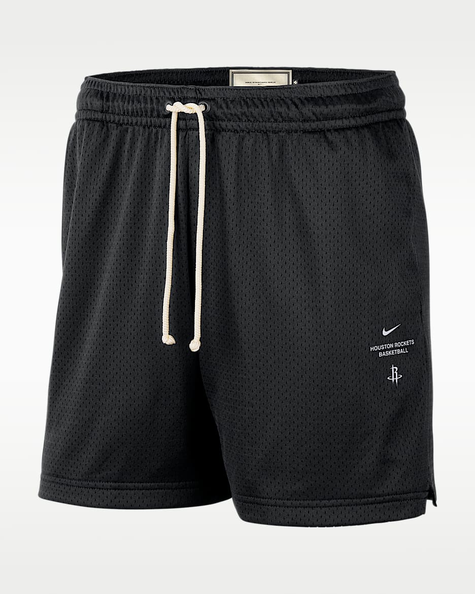 休斯顿火箭队 Standard Issue Nike NBA 队之魂系列 Dri-FIT 速干科技男子篮球网眼布短裤 - 黑
