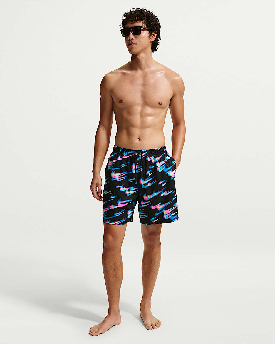 Nike Swim Breaker 男子沙滩短裤（含衬裤） - 多色/黑/白色