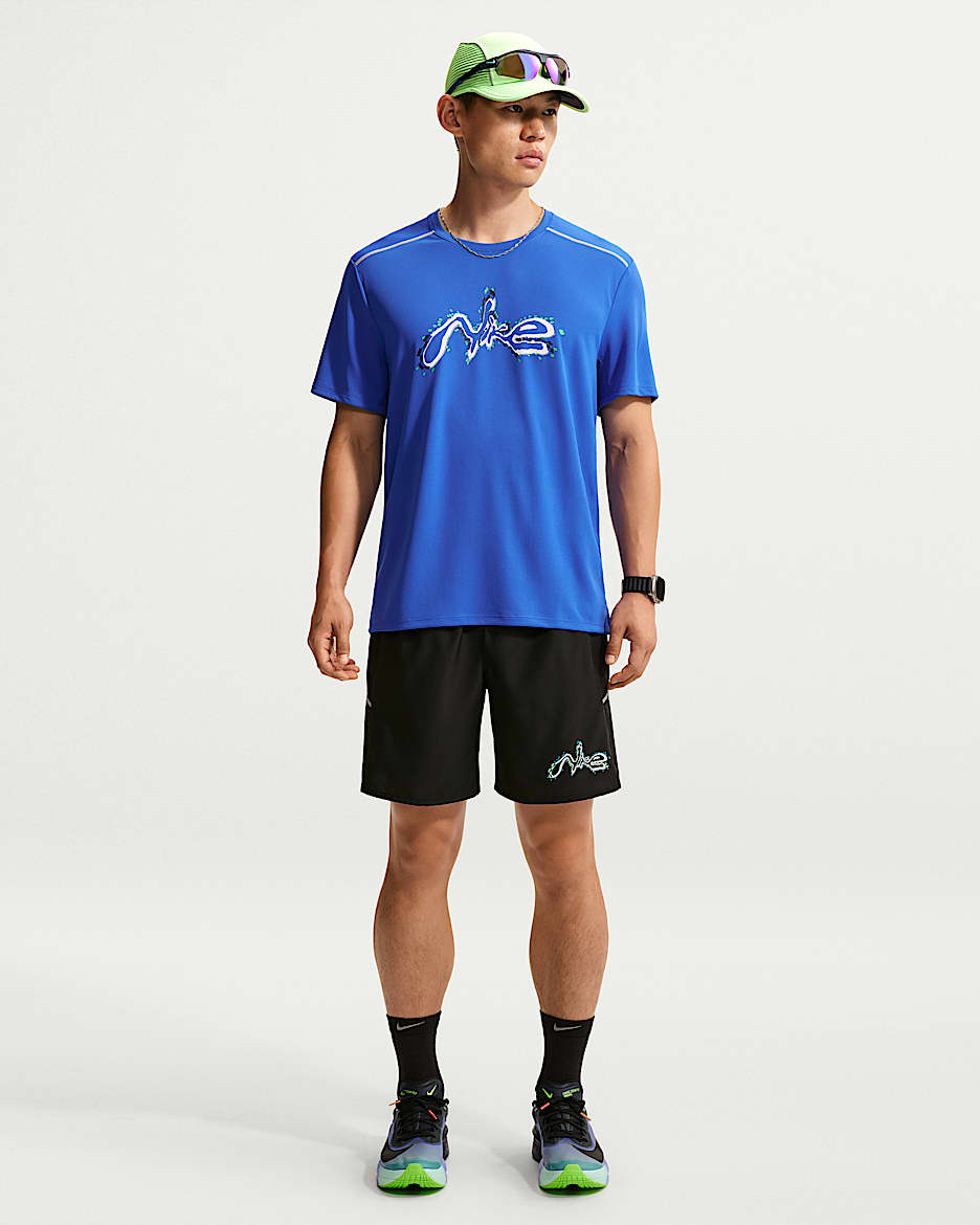 Nike Miler Dri-FIT 男子速干跑步短裤(无衬裤) - 黑