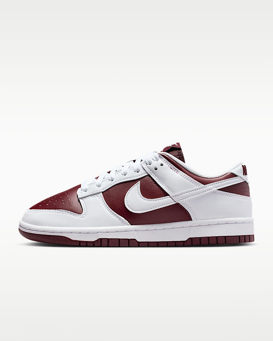 Nike Dunk Low 女子运动鞋 - 暗队红/暗队红/白色