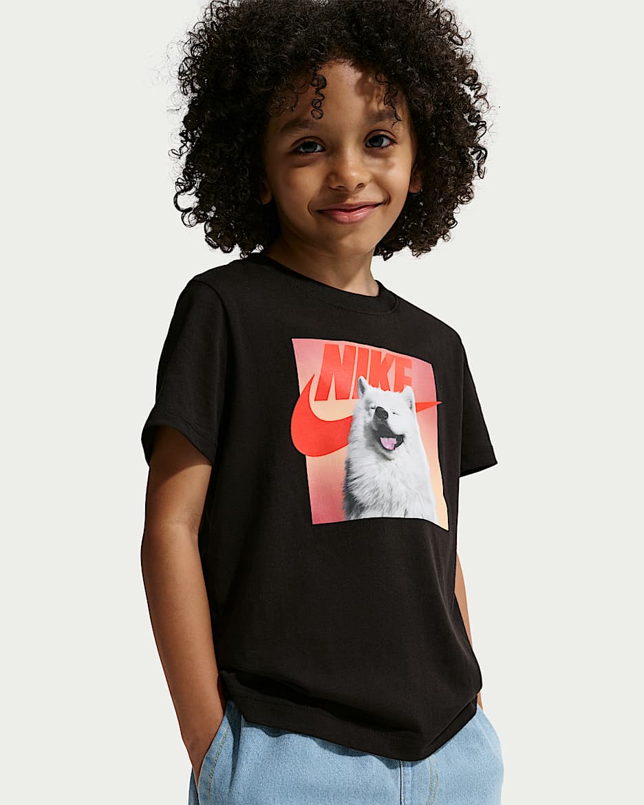 Nike Happy Dog 幼童T恤 - 黑