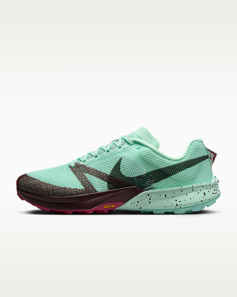 Nike Kiger 10 男子越野跑步鞋 - 泡沫薄荷绿/鲜亮勃艮第酒红/甜菜红/海藻绿