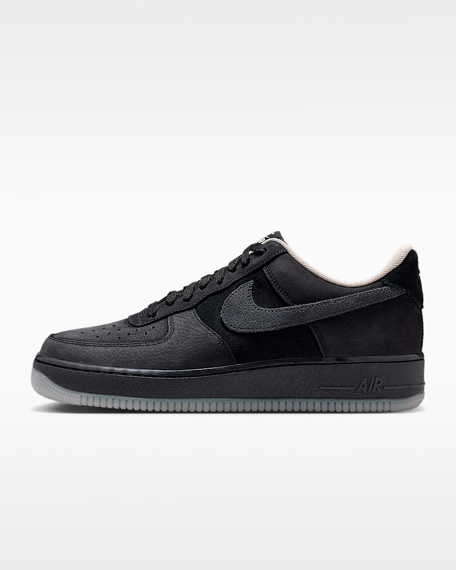 Nike Air Force 1 '07 男子空军一号运动鞋 - 黑/黑/粉白/暗烟灰
