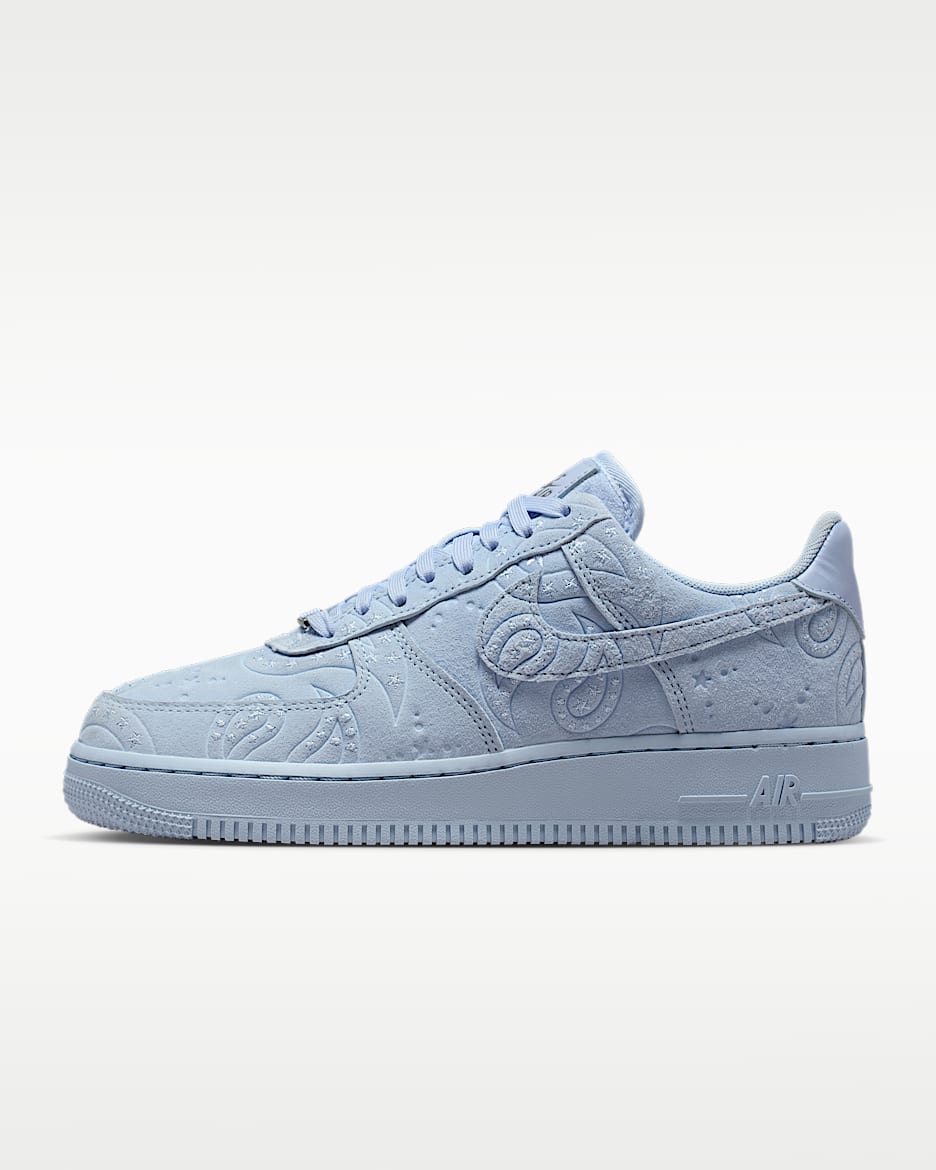 Nike Air Force 1 '07 Premium+ 女子空军一号运动鞋 - 氢蓝/金属银/氢蓝