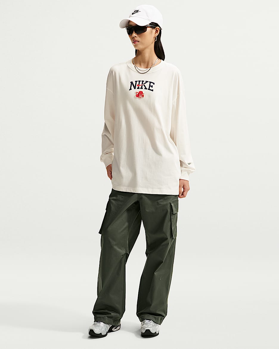 Nike Sportswear 女子宽松中腰机能风工装长裤 - 迷彩绿/迷彩绿