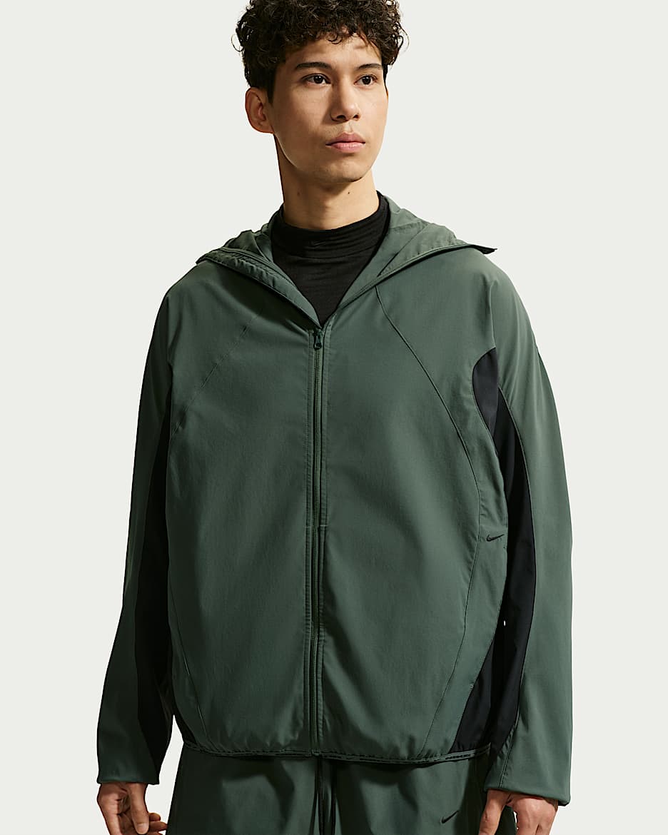 Nike Tech Helios Dri-FIT 男子速干夹克防晒衣 - 迷彩绿/黑/黑