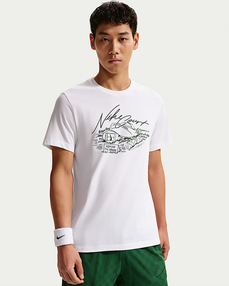 Nike Dri-FIT 男子速干网球T恤 - 白色