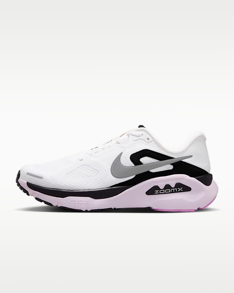 Nike Structure Plus 耐克超级稳程女子公路跑步鞋 - 白色/黑/浅紫丁香色/金属银