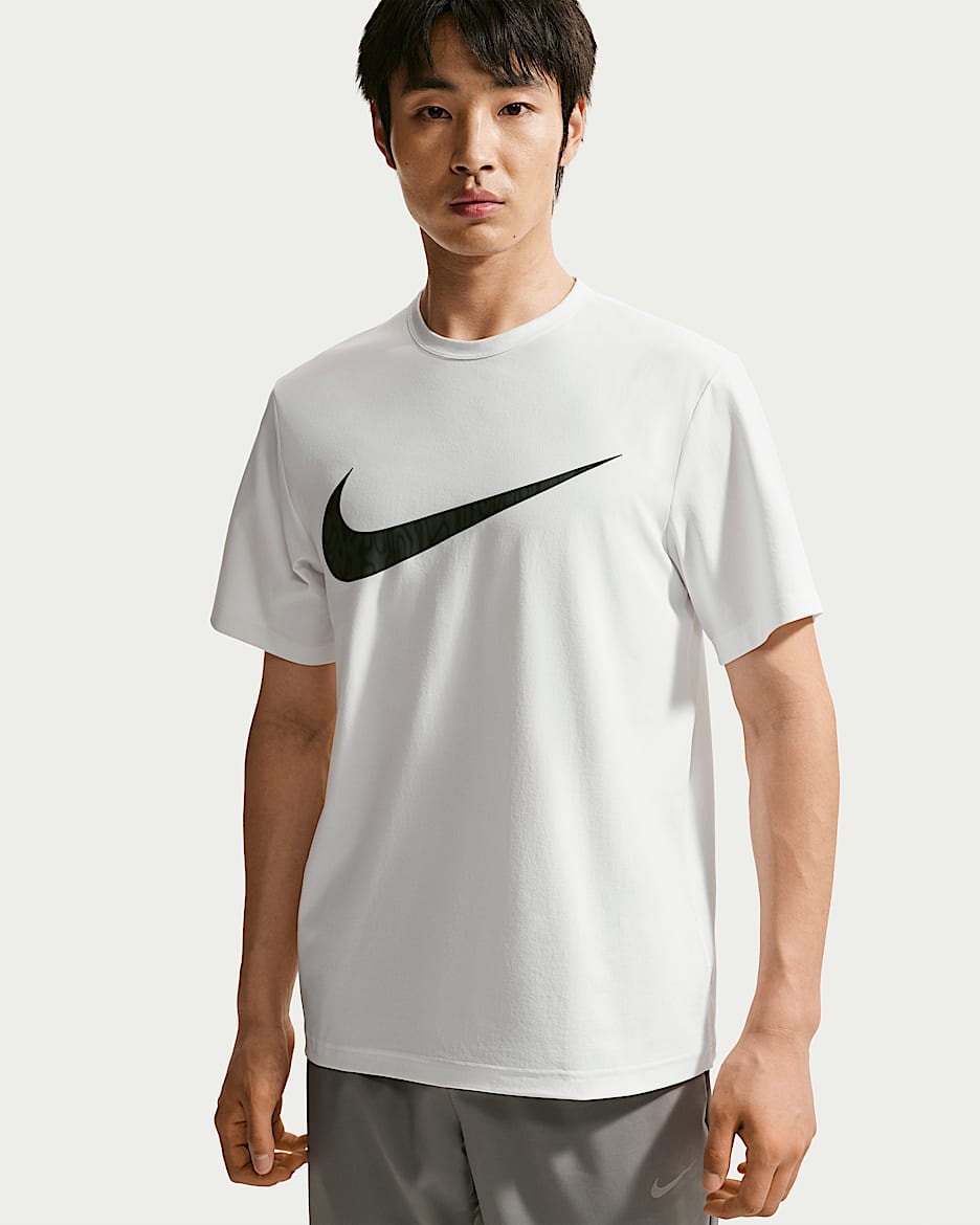 Nike Hyverse Dri-FIT 男子防晒速干短袖训练T恤 - 白色