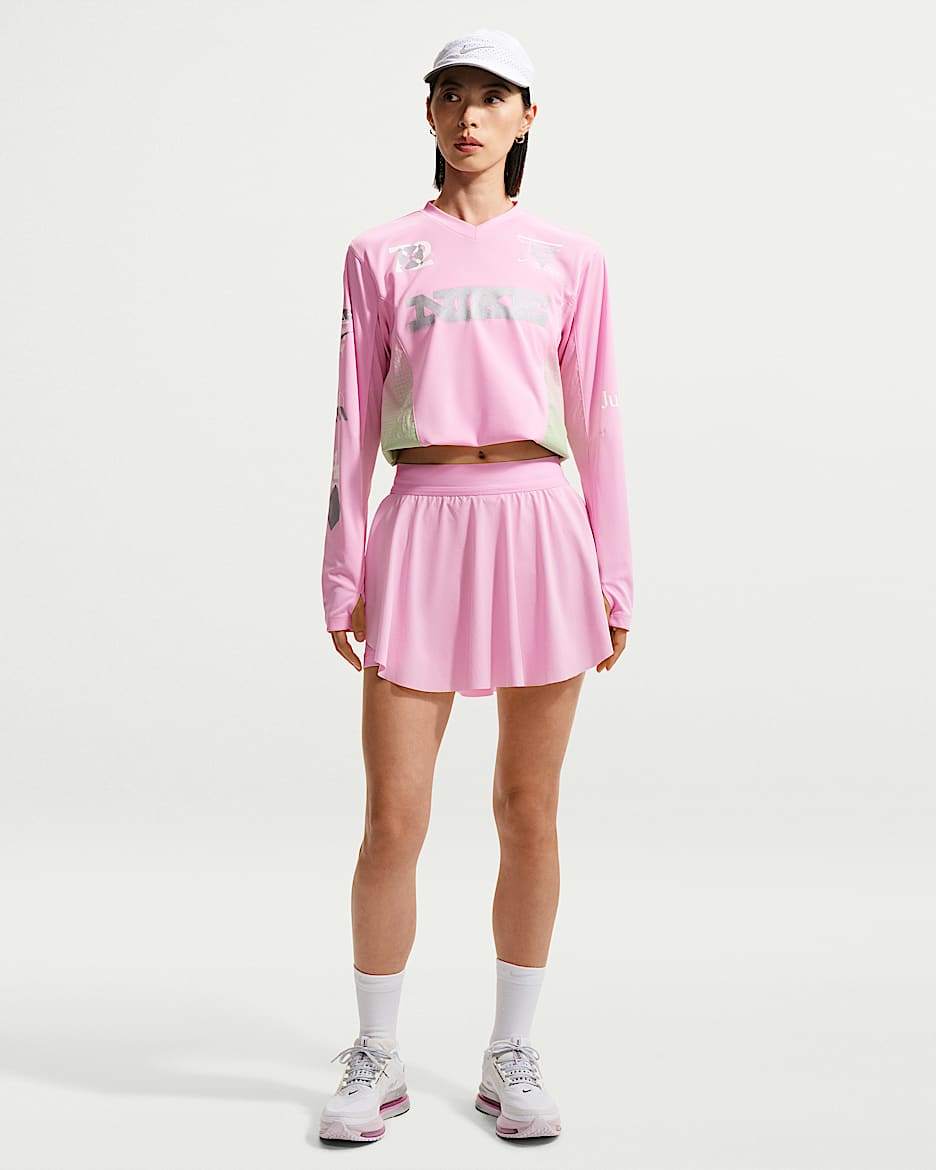 Nike Swift Dri-FIT 女子速干跑步裤裙 - 上升粉/黑/梦幻绿