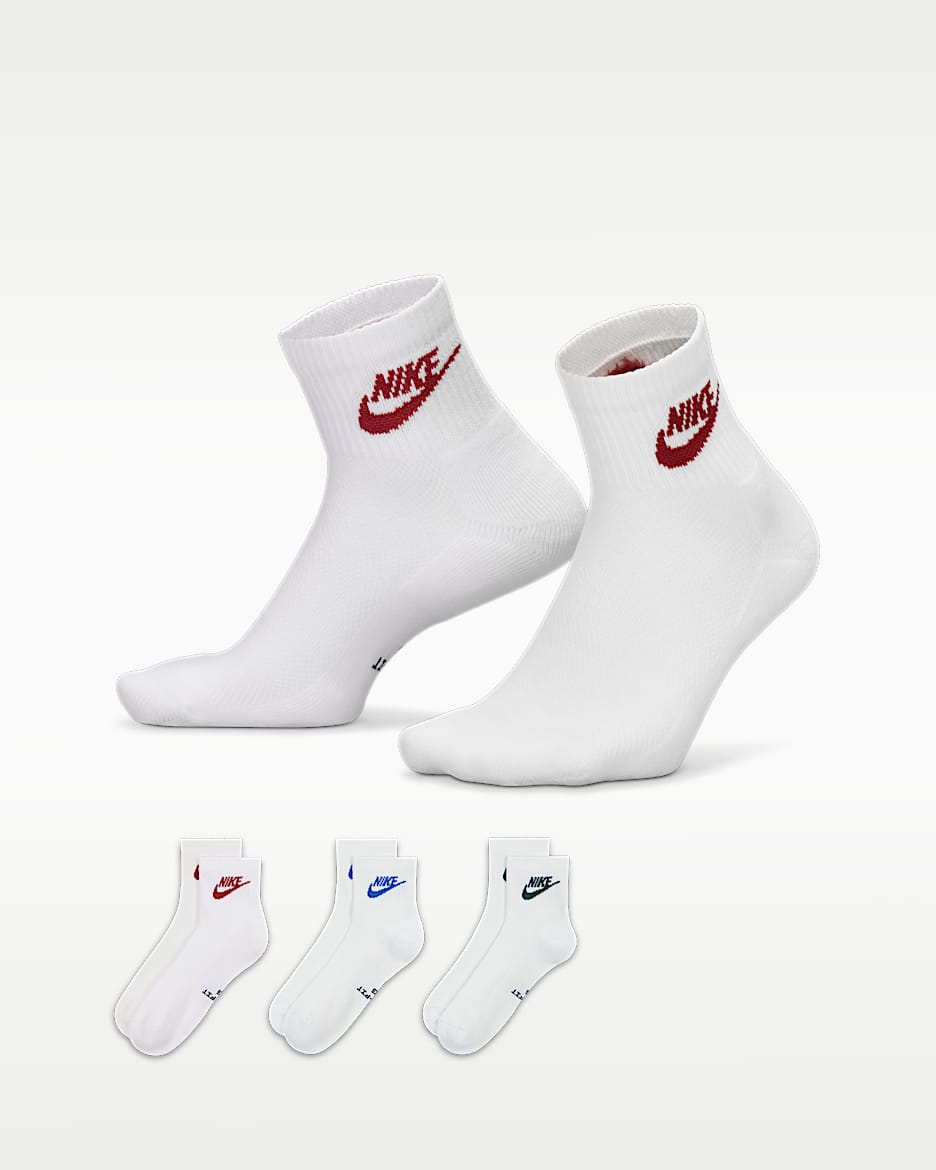 Nike Everyday Elevated 速干运动短袜(3 双) - 多色