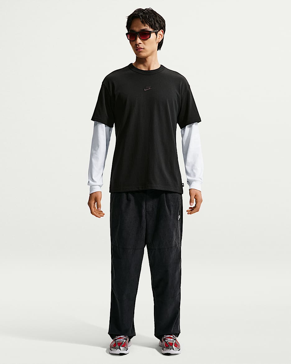 Nike Sportswear Club 男子灯芯绒长裤 - 黑/白色