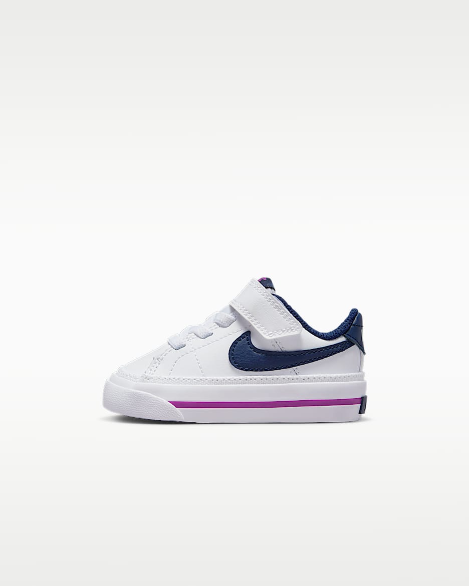 Nike Court Legacy 婴童易穿脱运动鞋板鞋 - 白色/泡沫薄荷绿/明亮紫/深藏青