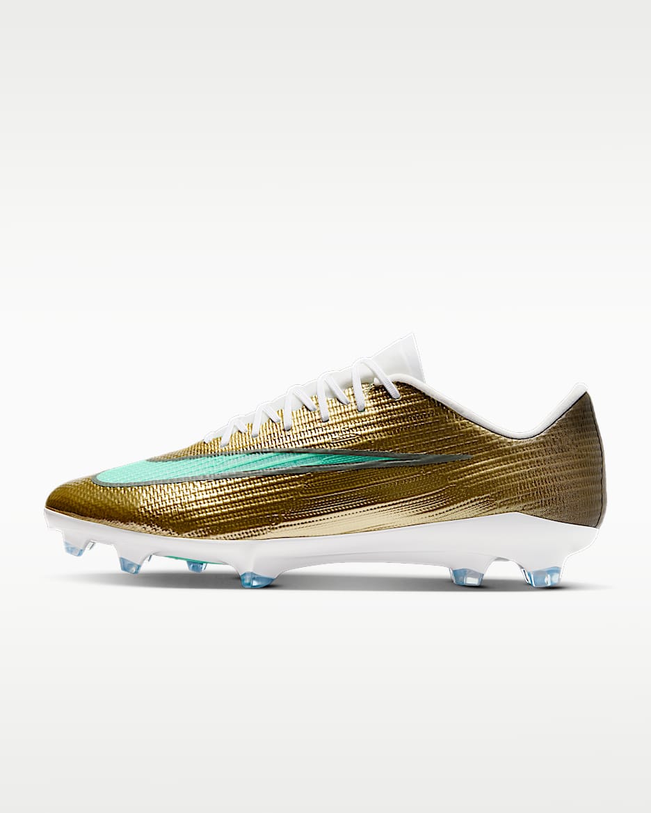 Nike Mercurial Superfly 11 Pro "Kylian Mbappé" 耐克刺客系列姆巴佩男/女 FG 天然硬质草地低帮足球鞋 - 金属色/光辉绿