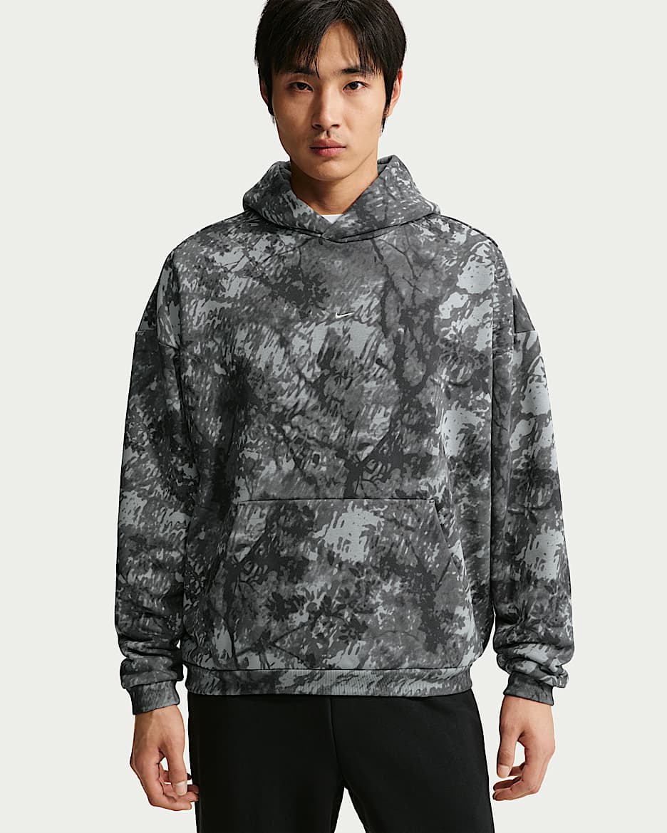 Nike Standard Issue Therma-FIT 耐克篮球小标系男子加绒套头篮球连帽衫 - 铁灰/淡象牙白