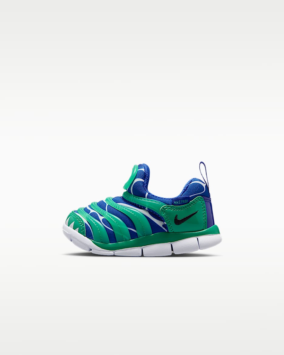 Nike Dynamo Free LILS 耐克毛毛虫婴童运动鞋 - 体育场绿/游戏宝蓝/足球蓝/黑