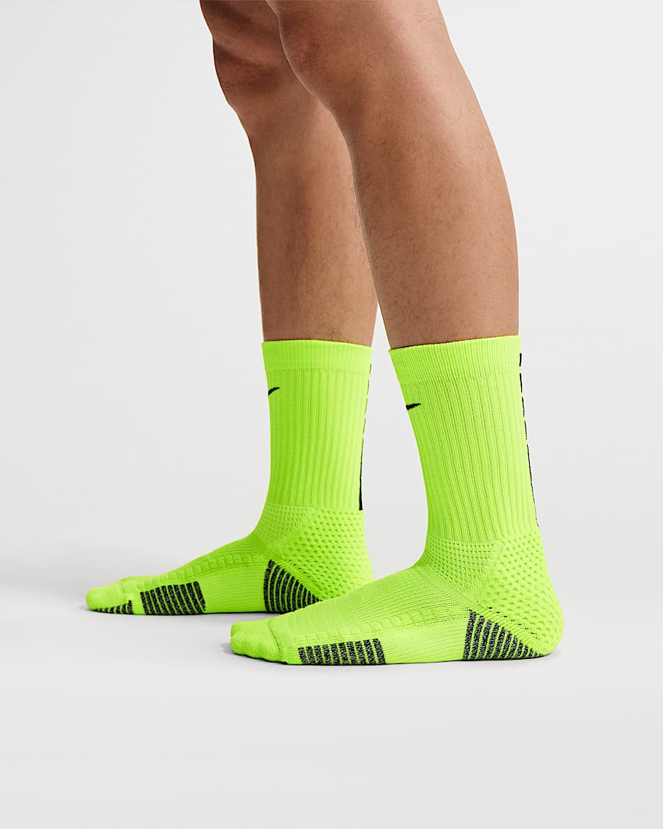 Nike Elite 2.0 舒适速干中筒运动袜(1 双) - 荧光黄/浅烟灰/黑